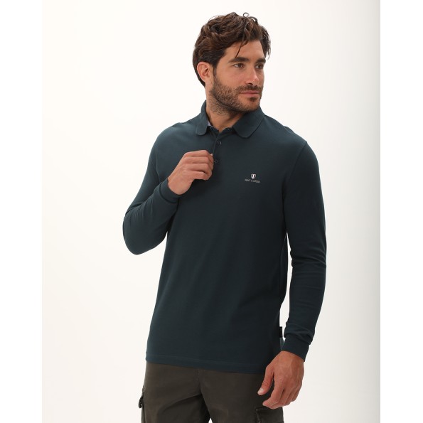 Ανδρική polo μπλούζα NAVY & GREEN πράσινη Ανδρικά