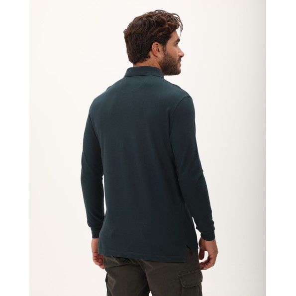 Ανδρική polo μπλούζα NAVY & GREEN πράσινη Ανδρικά