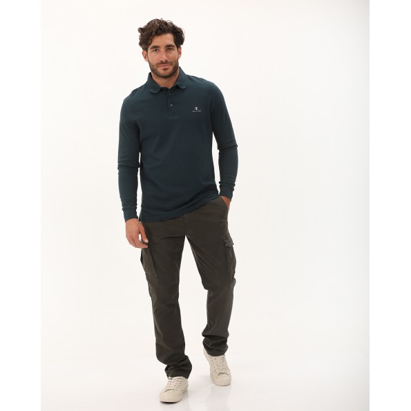 Ανδρική polo μπλούζα NAVY & GREEN πράσινη Ανδρικά