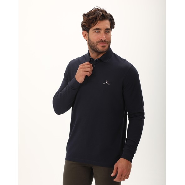 Ανδρική polo μπλούζα NAVY & GREEN ναυτικό μπλε Ανδρικά