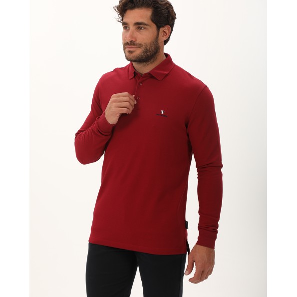 Ανδρική polo μπλούζα NAVY & GREEN κόκκινη Ανδρικά