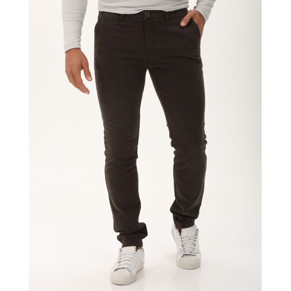 Ανδρικό chino παντελόνι NAVY & GREEN modern fit καφέ