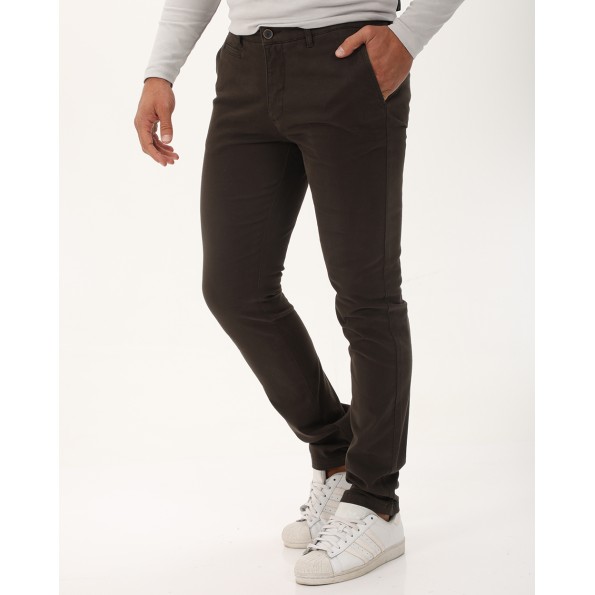 Ανδρικό chino παντελόνι NAVY & GREEN modern fit καφέ Ανδρικά