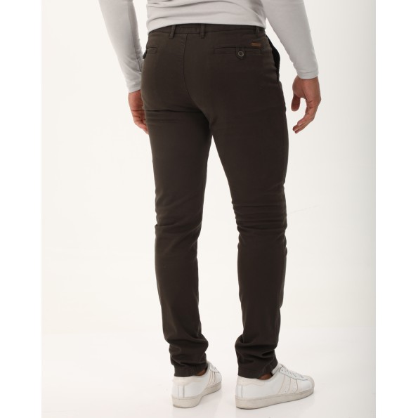 Ανδρικό chino παντελόνι NAVY & GREEN modern fit καφέ Ανδρικά