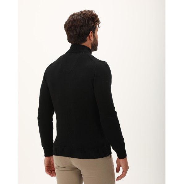 Ανδρική πλεκτή ζακέτα NAVY & GREEN μαύρη Ανδρικά