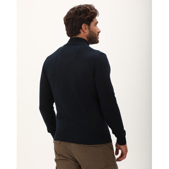 Ανδρική πλεκτή ζακέτα NAVY & GREEN ναυτικό μπλε Ανδρικά