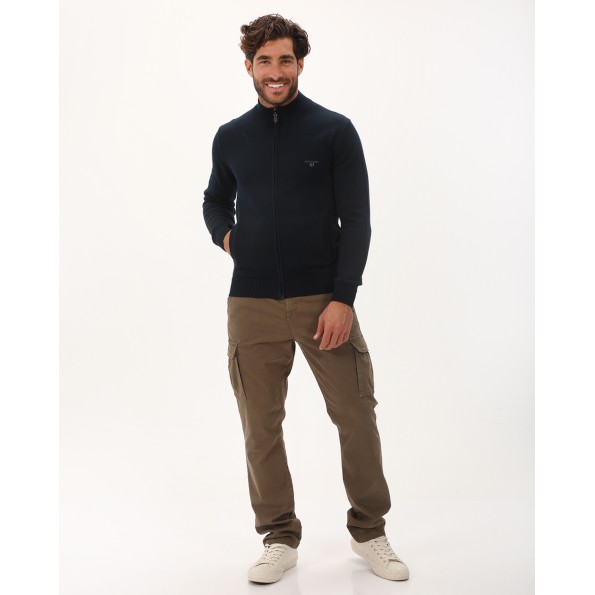 Ανδρική πλεκτή ζακέτα NAVY & GREEN ναυτικό μπλε Ανδρικά