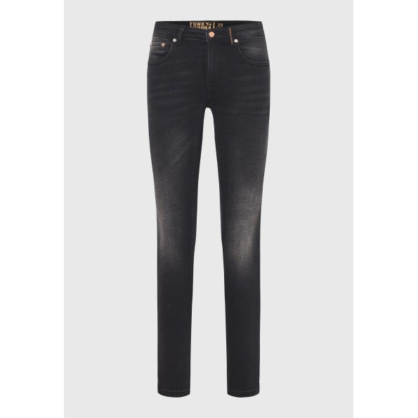 Γυναικείο skinny jean παντελόνι FUNKY BUDDHA FBL010-163-02 μαύρο Γυναικεία