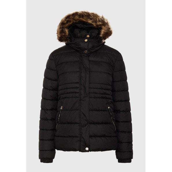 Γυναικείο καπιτονέ puffer μπουφάν FUNKY BUDDHA FBL010-100-01 μαύρο Γυναικεία