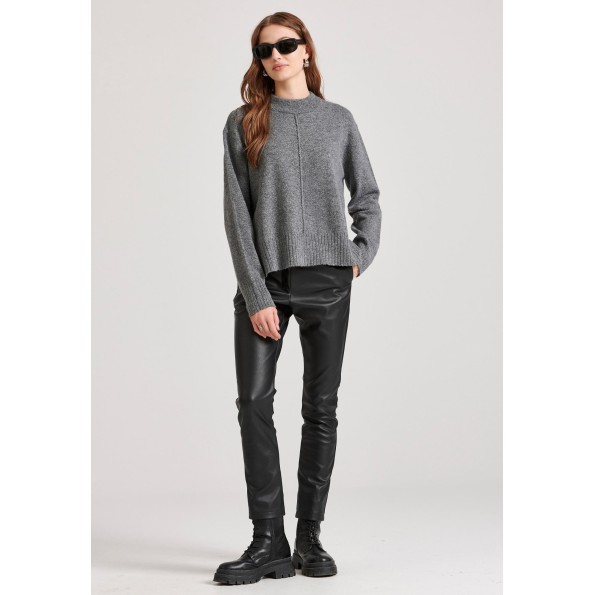 Γυναικείο πουλόβερ FUNKY BUDDHA FBL010-122-09 ανθρακί Γυναικεία