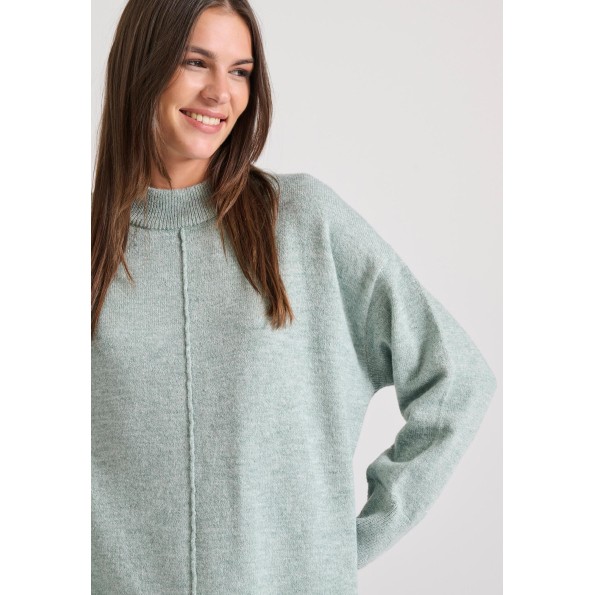 Γυναικείο πλεκτό midi φόρεμα FUNKY BUDDHA FBL010-106-13 πράσινο Γυναικεία