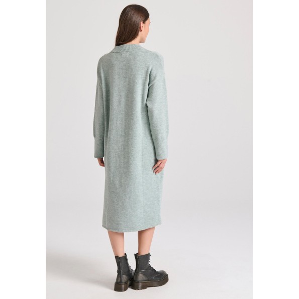 Γυναικείο πλεκτό midi φόρεμα FUNKY BUDDHA FBL010-106-13 πράσινο Γυναικεία