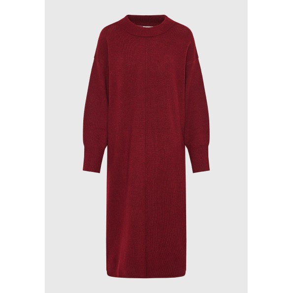 Γυναικείο πλεκτό midi φόρεμα FUNKY BUDDHA FBL010-106-13 μπορντό Γυναικεία