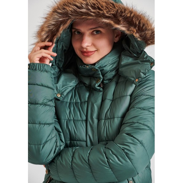 Γυναικείο καπιτονέ puffer μπουφάν FUNKY BUDDHA FBL010-100-01 πράσινο Γυναικεία