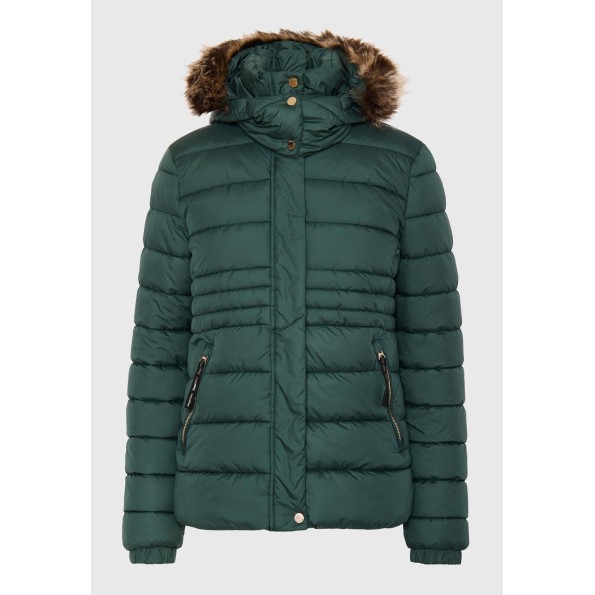 Γυναικείο καπιτονέ puffer μπουφάν FUNKY BUDDHA FBL010-100-01 πράσινο Γυναικεία