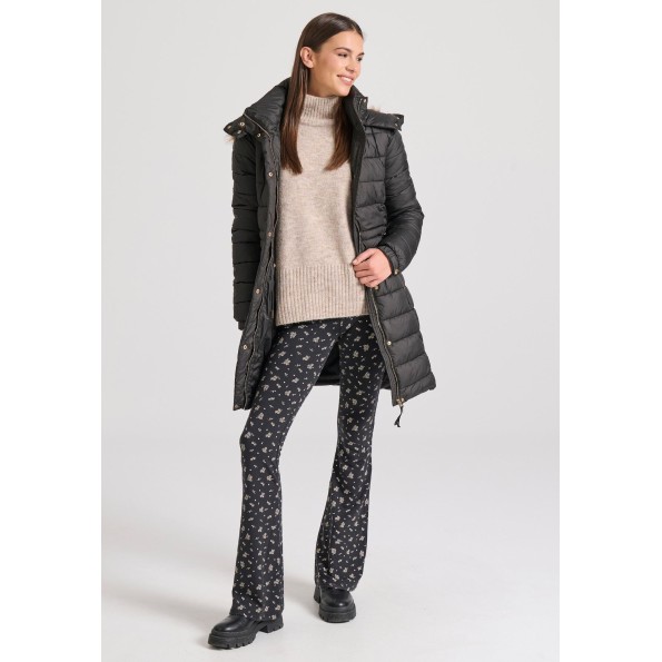 Γυναικείο μακρύ puffer μπουφάν FUNKY BUDDHA FBL010-101-01 μαύρο Γυναικεία