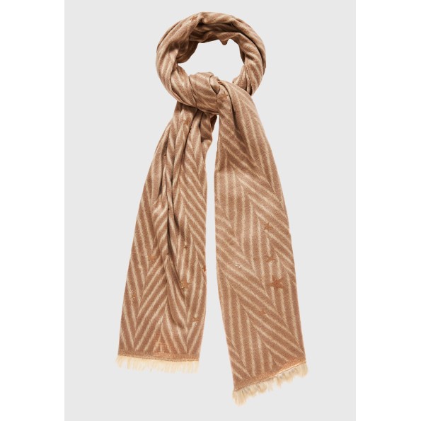 Γυναικείο κασκόλ FUNKY BUDDHA FBL010-107-10 μπεζ Γυναικεία