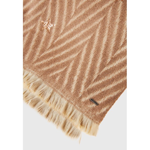 Γυναικείο κασκόλ FUNKY BUDDHA FBL010-107-10 μπεζ Γυναικεία