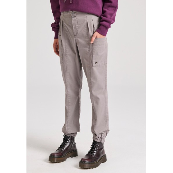 Γυναικείο cargo παντελόνι FUNKY BUDDHA FBL010-112-02 γκρι