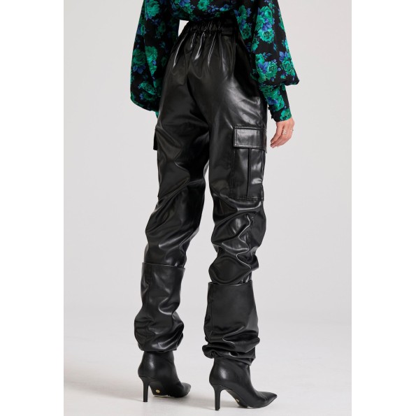 Γυναικείο cargo παντελόνι FUNKY BUDDHA FBL010-119-02 μαύρο Γυναικεία