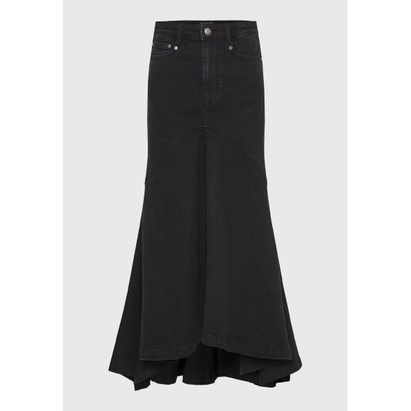 Γυναικεία maxi denim φούστα FUNKY BUDDHA FBL010-123-14 μαύρη Γυναικεία