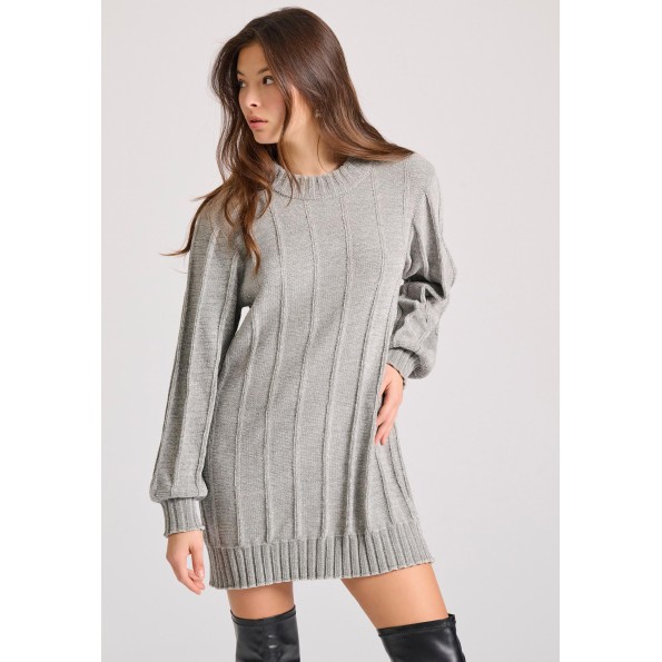 Γυναικείο mini σενίλ φόρεμα FUNKY BUDDHA FBL010-100-13 γκρι Γυναικείο mini σενίλ φόρεμα FUNKY BUDDHA FBL010-100-13 γκρι