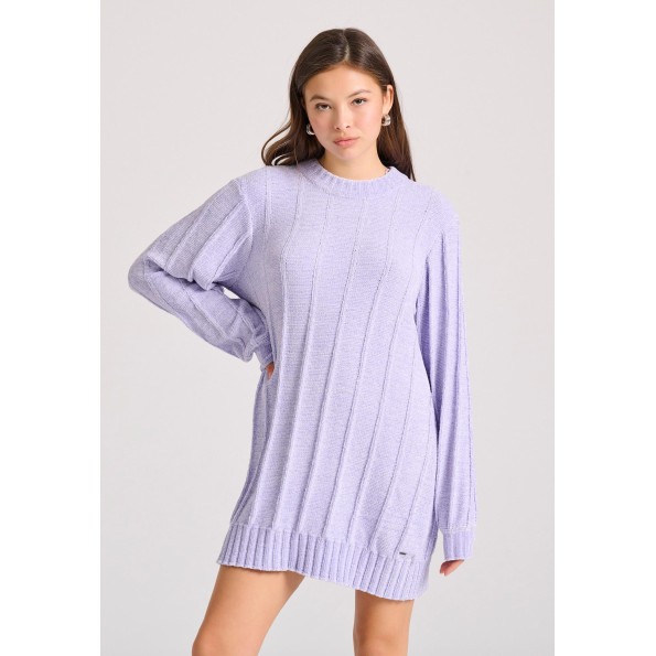 Γυναικείο mini σενίλ φόρεμα FUNKY BUDDHA FBL010-100-13 λιλά Γυναικείο mini σενίλ φόρεμα FUNKY BUDDHA FBL010-100-13 λιλά