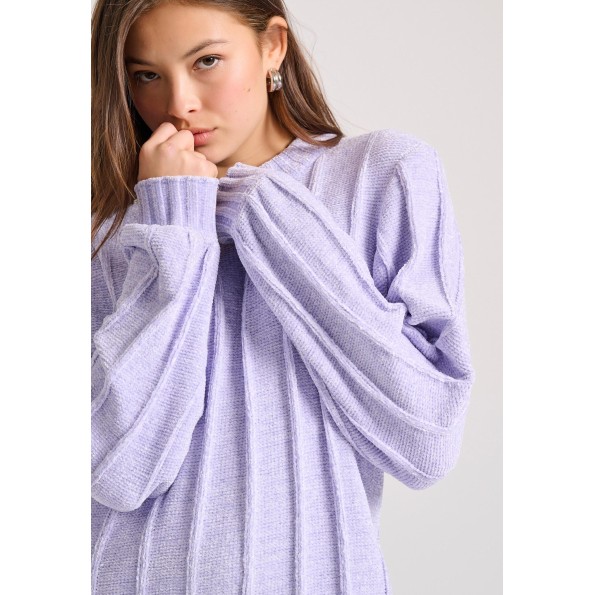 Γυναικείο mini σενίλ φόρεμα FUNKY BUDDHA FBL010-100-13 λιλά Γυναικεία