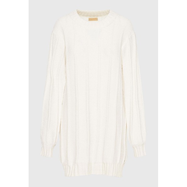 Γυναικείο mini σενίλ φόρεμα FUNKY BUDDHA FBL010-100-13 εκρού Γυναικεία