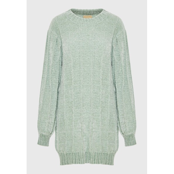 Γυναικείο mini σενίλ φόρεμα FUNKY BUDDHA FBL010-100-13 πράσινο Γυναικεία