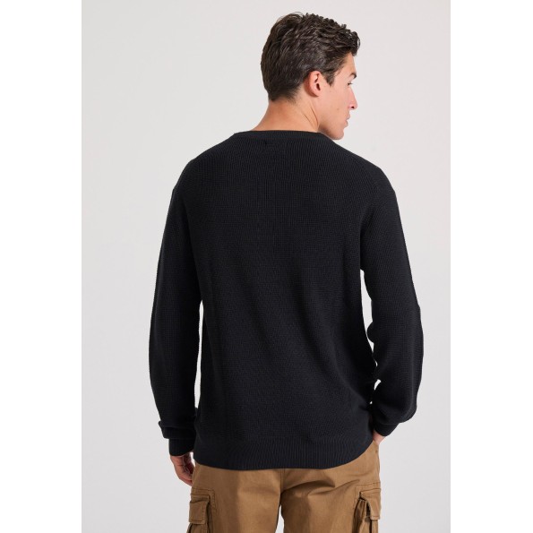 Ανδρικό πουλόβερ FUNKY BUDDHA FBM010-035-09 μαύρο Ανδρικά