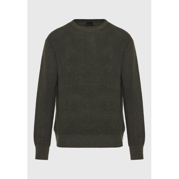 Ανδρικό πουλόβερ FUNKY BUDDHA FBM010-035-09 χακί Ανδρικά