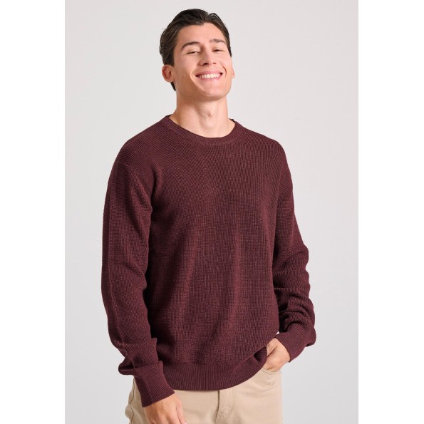 Ανδρικό πουλόβερ FUNKY BUDDHA FBM010-035-09 μπορντό