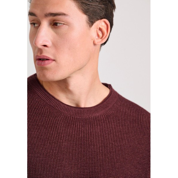 Ανδρικό πουλόβερ FUNKY BUDDHA FBM010-035-09 μπορντό Ανδρικά