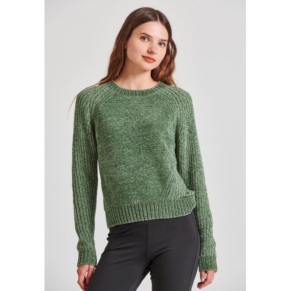 Γυναικείο σενίλ πουλόβερ FUNKY BUDDHA FBL010-111-09 πράσινο Γυναικείο σενίλ πουλόβερ FUNKY BUDDHA FBL010-111-09 πράσινο