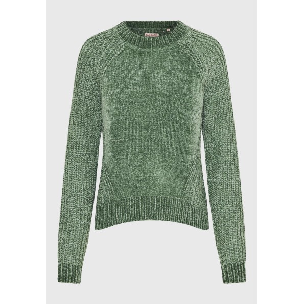 Γυναικείο σενίλ πουλόβερ FUNKY BUDDHA FBL010-111-09 πράσινο Γυναικεία