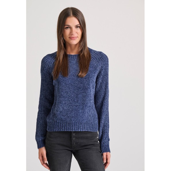 Γυναικείο σενίλ πουλόβερ FUNKY BUDDHA FBL010-111-09 μπλε Γυναικείο σενίλ πουλόβερ FUNKY BUDDHA FBL010-111-09 μπλε