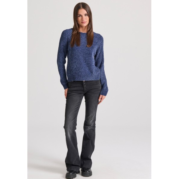 Γυναικείο σενίλ πουλόβερ FUNKY BUDDHA FBL010-111-09 μπλε Γυναικεία