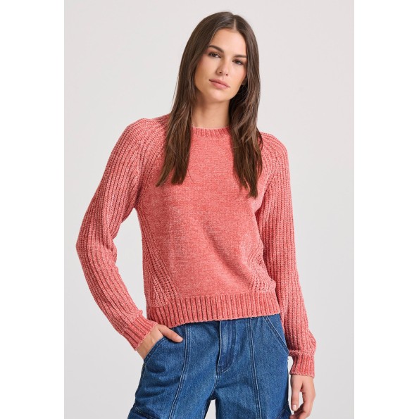 Γυναικείο σενίλ πουλόβερ FUNKY BUDDHA FBL010-111-09 κόκκινο Γυναικείο σενίλ πουλόβερ FUNKY BUDDHA FBL010-111-09 κόκκινο