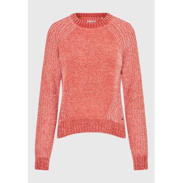 Γυναικείο σενίλ πουλόβερ FUNKY BUDDHA FBL010-111-09 κόκκινο Γυναικεία