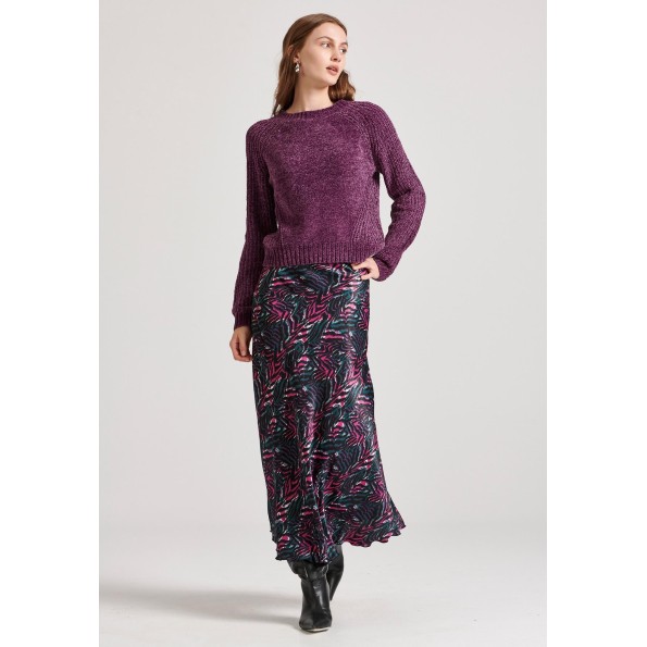 Γυναικείο σενίλ πουλόβερ FUNKY BUDDHA FBL010-111-09 μοβ Γυναικεία