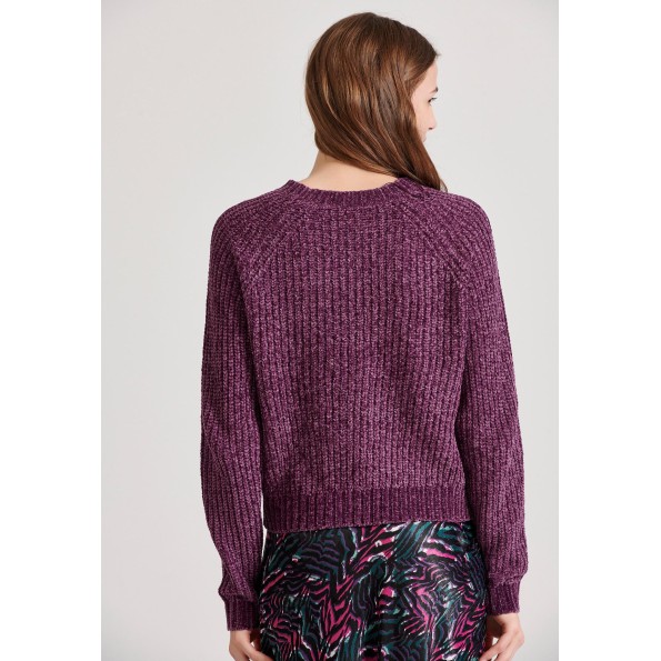 Γυναικείο σενίλ πουλόβερ FUNKY BUDDHA FBL010-111-09 μοβ Γυναικεία