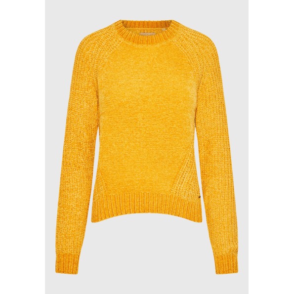 Γυναικείο σενίλ πουλόβερ FUNKY BUDDHA FBL010-111-09 κίτρινο Γυναικεία