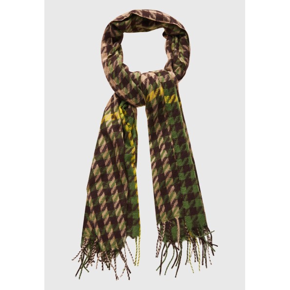 Γυναικείο κασκόλ FUNKY BUDDHA FBL010-116-10 πράσινο καρό Γυναικεία