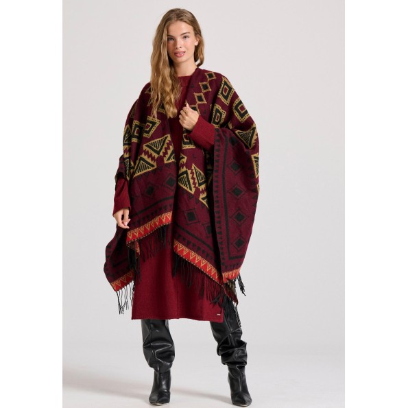 Γυναικεία κάπα FUNKY BUDDHA FBL010-132-10 μπορντό