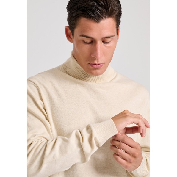 Ανδρικό πλεκτό ζιβάγκο FUNKY BUDDHA FBM010-005-09 εκρού Ανδρικά