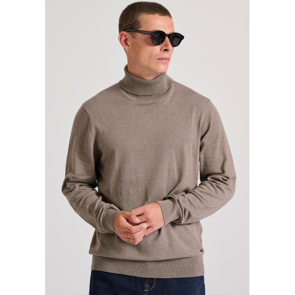 Ανδρικό πλεκτό ζιβάγκο FUNKY BUDDHA FBM010-005-09 γκρι καφέ