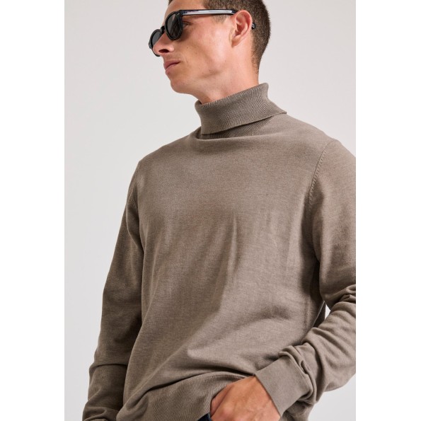 Ανδρικό πλεκτό ζιβάγκο FUNKY BUDDHA FBM010-005-09 γκρι καφέ Ανδρικά