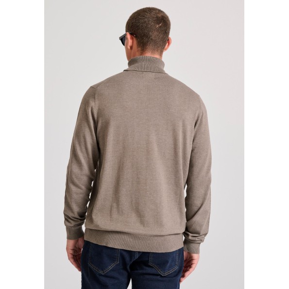 Ανδρικό πλεκτό ζιβάγκο FUNKY BUDDHA FBM010-005-09 γκρι καφέ Ανδρικά