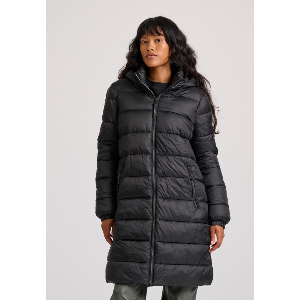 Γυναικείο μακρύ puffer μπουφάν FUNKY BUDDHA FBL010-104-01 μαύρο Γυναικείο μακρύ puffer μπουφάν FUNKY BUDDHA FBL010-104-01 μαύρο